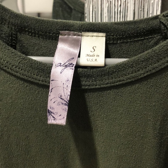 Suede Olive green dress - Picture 3 of 4